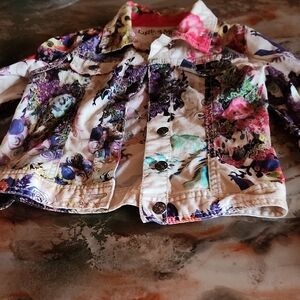 Colorful Floral Kids Jean Jacket